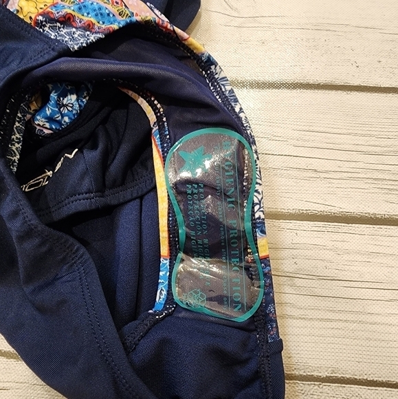 NWT Dolfin Swimwear One Piece Byzantine Print Panel V Neck Tummy Control Sz 14 - Picture 14 of 15